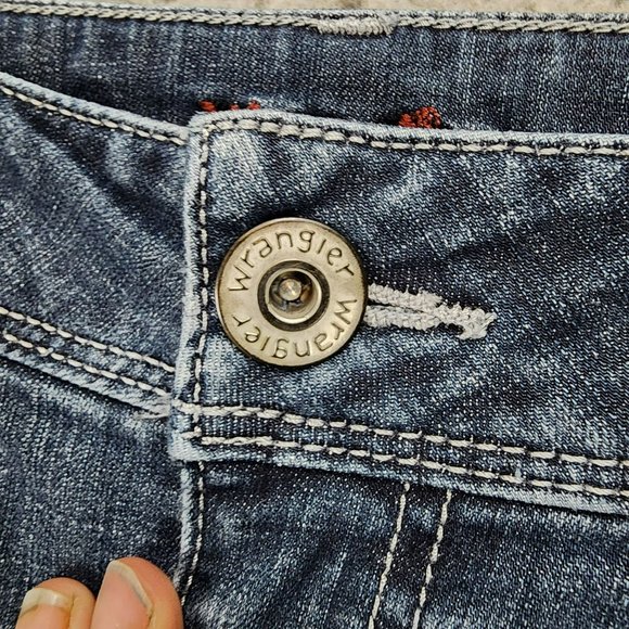 Wrangler Jeans Womens 8 Dark Wash Stretch Mid Rise Shaping Bootcut - Picture 4 of 14